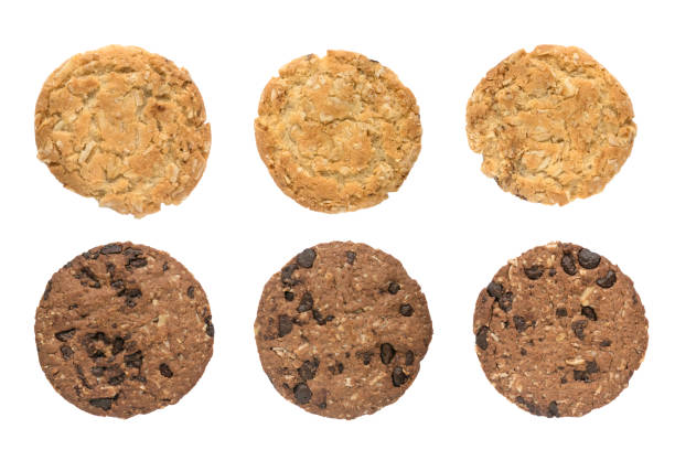 istock A set of oat biscuits and oat biscuits with dark chocolate isolated on a white background. 1342447285