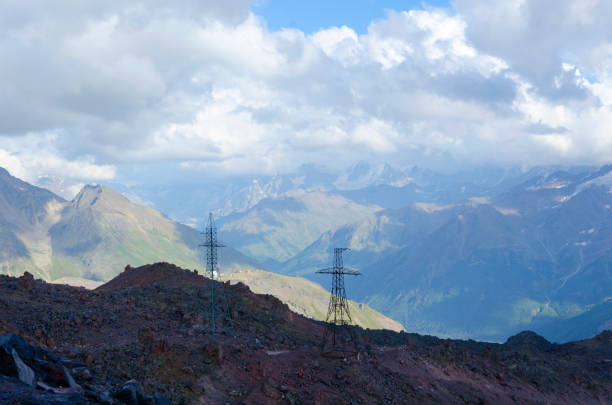 peaks of the Caucasus mountains stock photo