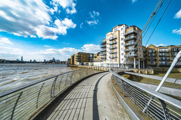 istock Footbridge and  Skyline  at the Thames River, London 1342461705