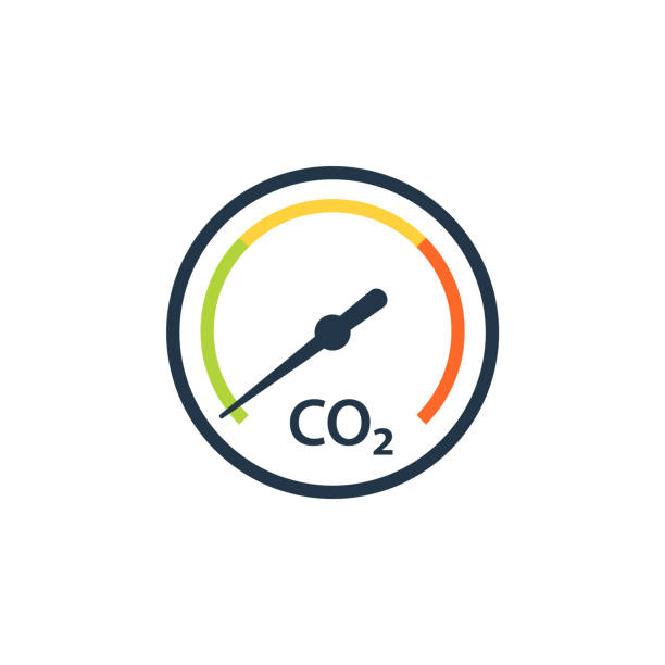 значок датчика снижения выбросов co2 - contamination meter stock illustrations