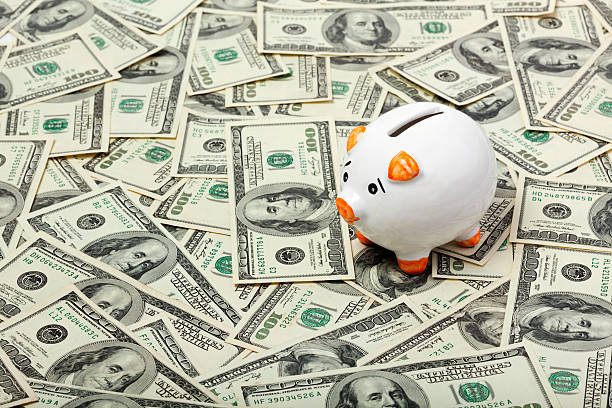 istock Piggy bank on dollars 134247426