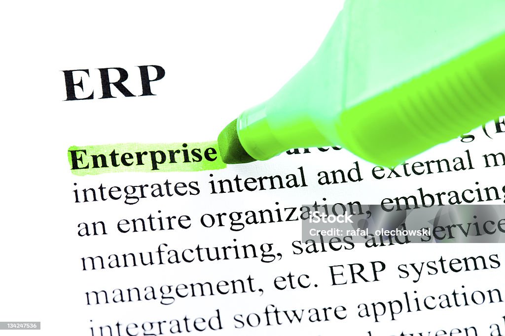 ERP definição destacados em verde - Foto de stock de Branco royalty-free