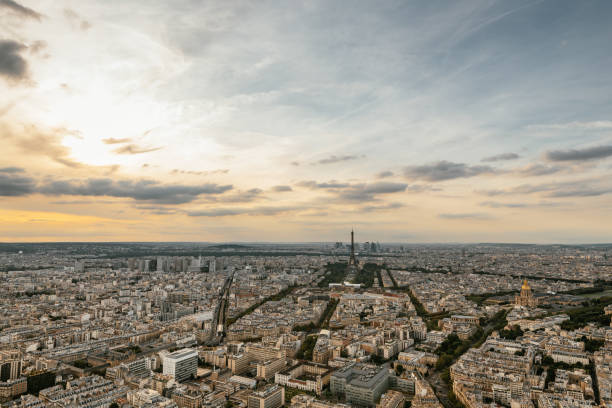 istock Aerial view of Paris with Eiffel Tower 1342475668