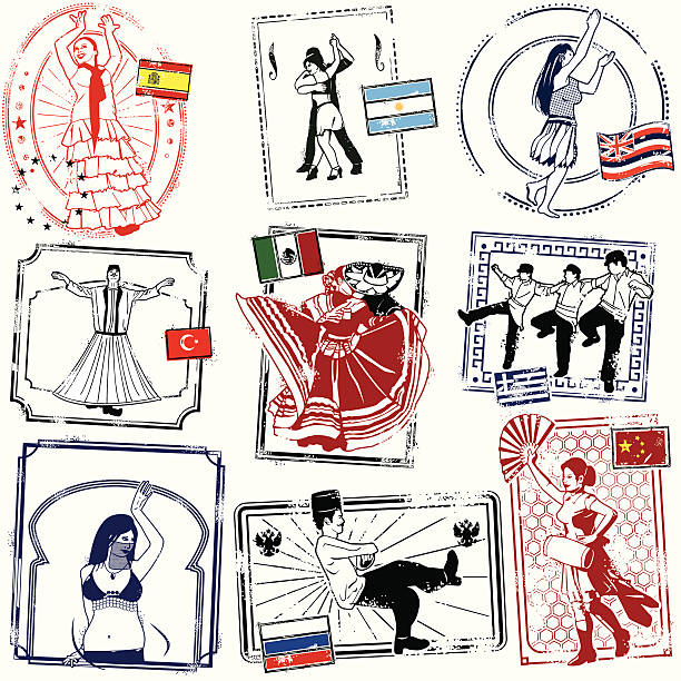 taniec yevrebody teraz - argentina mexico stock illustrations