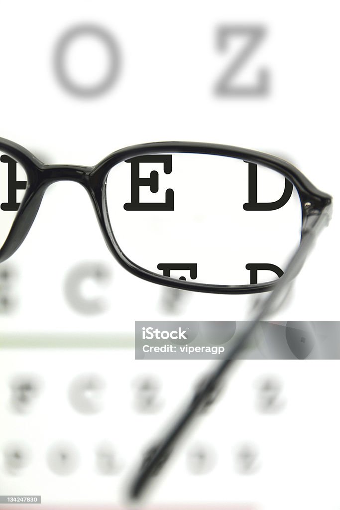 Brille am Auge chart - Lizenzfrei Augenheilkunde Stock-Foto