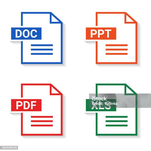 Doc File Forme Set Of File Type Format And Extension Of Documents Pdf Doc Ppt And Xls ...
