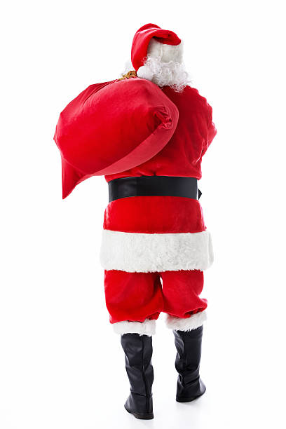 A view of Santa Claus from behind stock photo