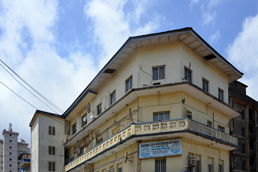 Freetown, Sierra Leone: headquarters of the National Civil Registration Authority (NCRA), corner of Walpole Street and Lightfoot Boston Street.