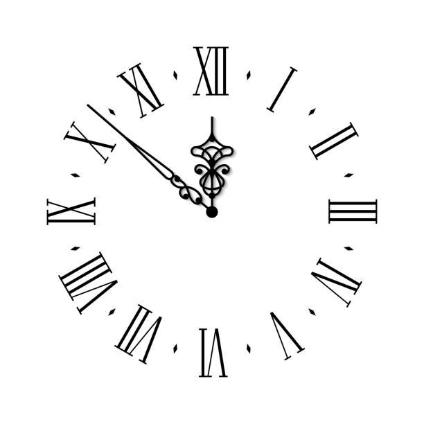 Free Stock Photo of Black and White Clock With Roman Numerals ...