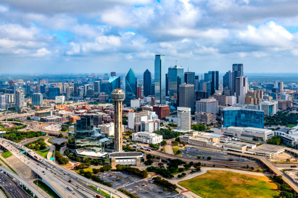 Dallas Skyline Aerial stock photo