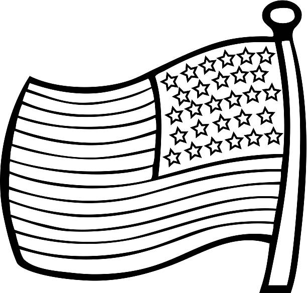 Amerykańska flaga Szkic – artystyczna grafika wektorowa