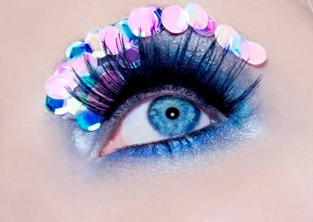 Close-up studio shot of woman eye.