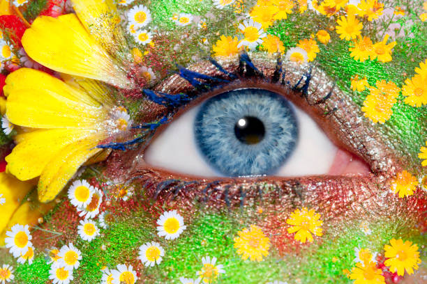 istock blue woman eye makeup spring flowers metaphor 1342494479