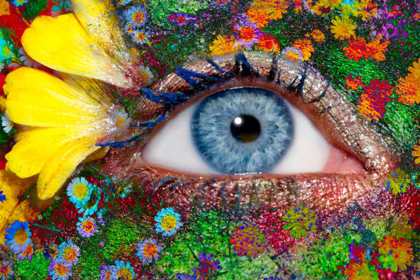 istock blue woman eye makeup spring flowers metaphor 1342494520