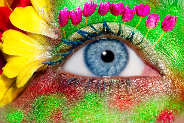 istock blue woman eye makeup spring flowers metaphor 1342494536