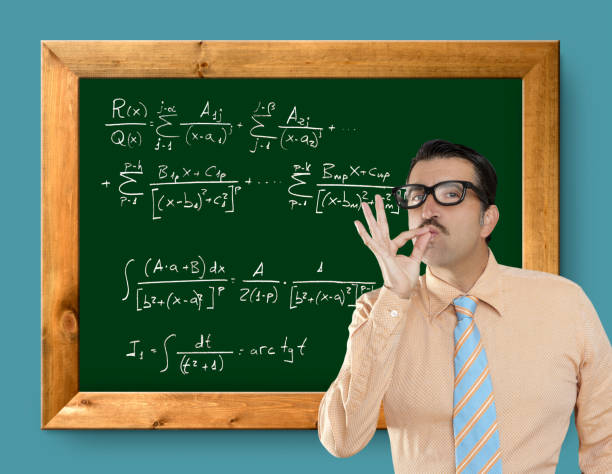 mathematische formel genie nerd geek einfache auflösung - kissing nerd expertise humor stock-fotos und bilder