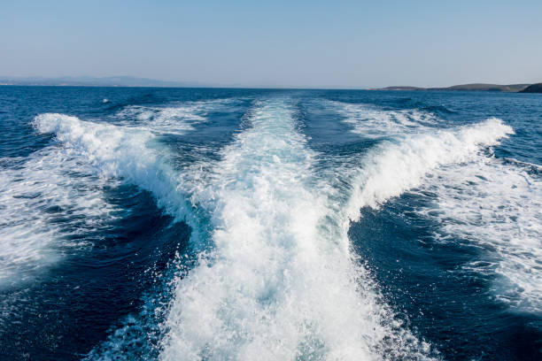 istock View water stream behind the speed boat 1342508809