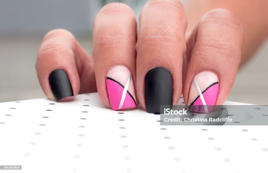 Hot Pink Summer Nail Art Design Stock Photo - Download Image Now -  Fingernail, Technician, Pink Nail Polish - iStock