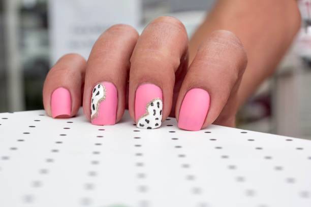istock Black and White Nail Art Design 1342511621