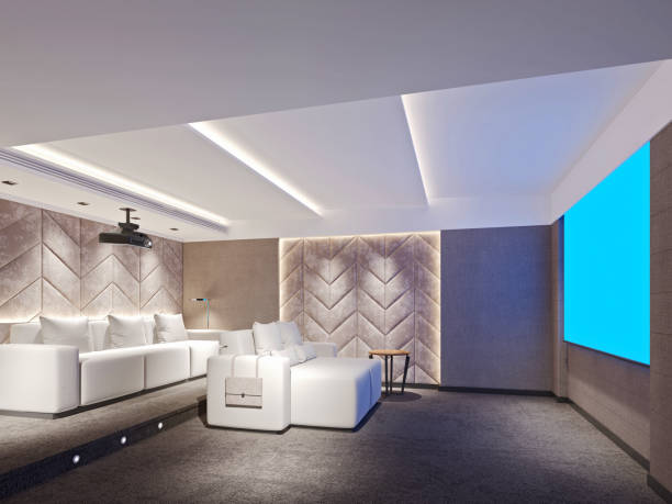 3d render of modern home cinema room 3d render of modern home cinema room entertainment center stock pictures, royalty-free photos & images