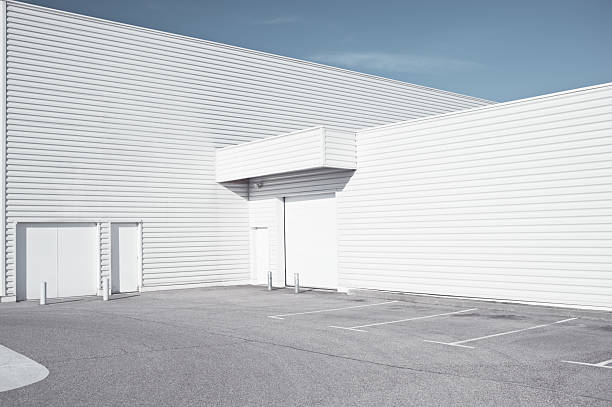 White industrial architecture stock photo