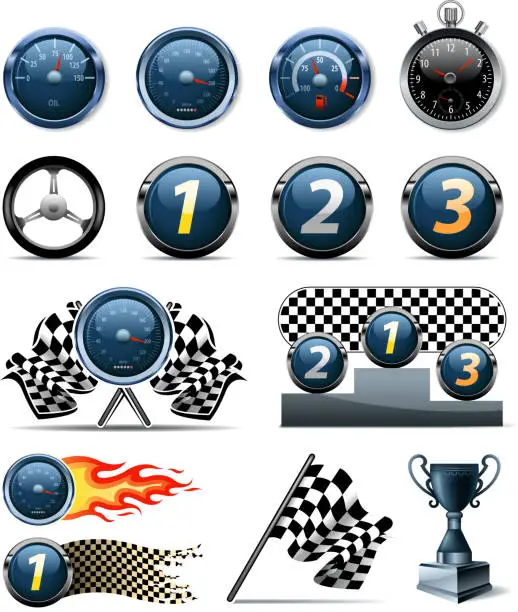 Vector illustration of sports race symbols