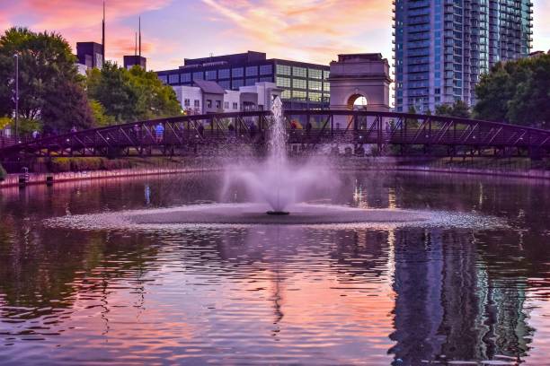 istock Atlantic Station Fountain & Landscape at Sunrise 1342526269