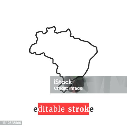 istock minimal editable stroke brazil map icon 1342528560