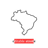 istock minimal editable stroke brazil map icon 1342528560