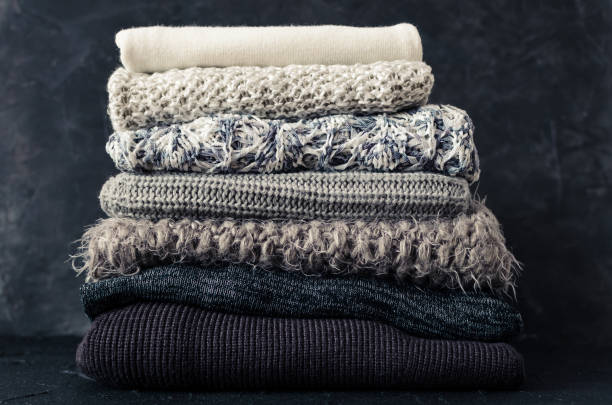 istock Pile of knitted woolen sweaters 1342530717