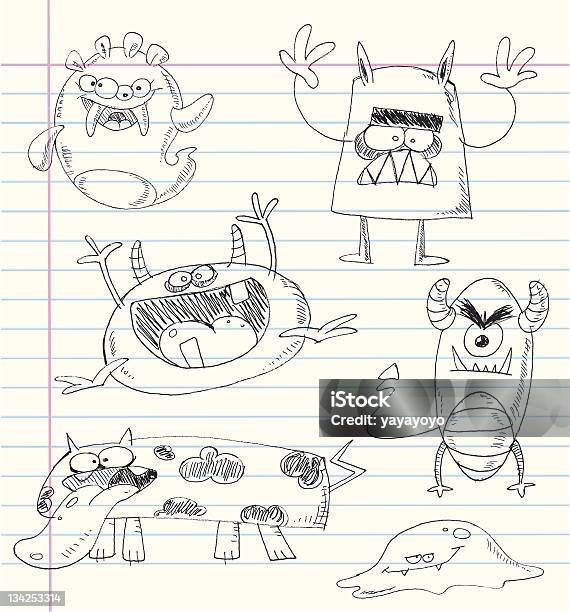 Monster Doodles Set 2 Stock Illustration - Download Image Now - Monster - Fictional Character, Scribble, Drawing - Activity