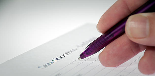 istock Letterbox crop of hand writting on form 134254203