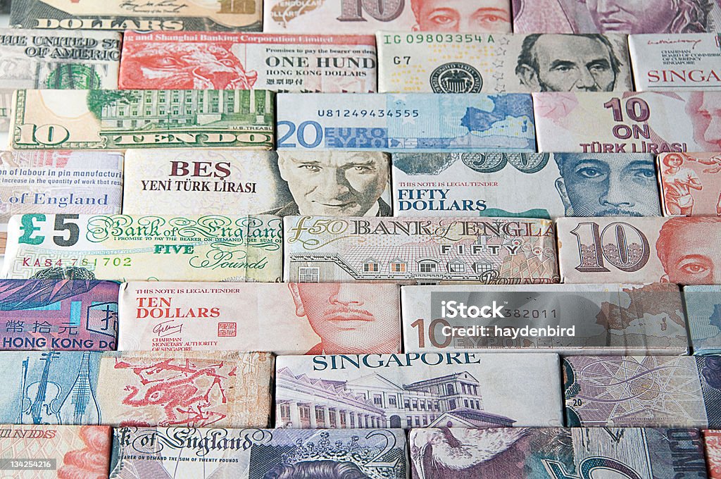 Global bancario e finanziario Banca mondiale note - Foto stock royalty-free di Banconota