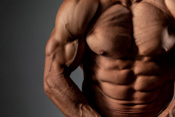 istock Detail od a bodybuilder torso 1342563123