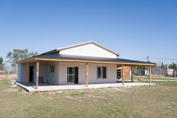 istock Wood frame house on plot of land 1342569166