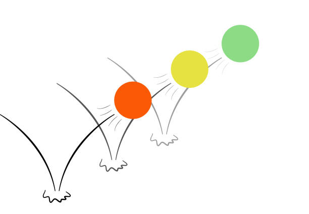 illustrazioni stock, clip art, cartoni animati e icone di tendenza di palle rimbalzanti - bouncing