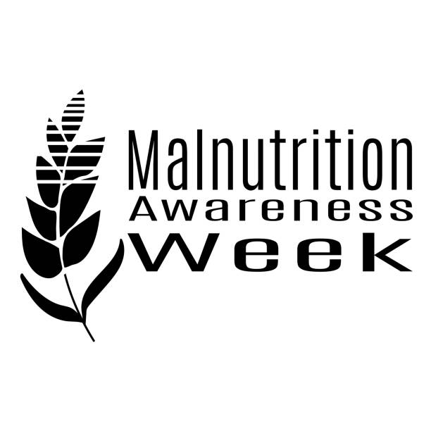 Malnutrition Awareness Week, idea for poster, banner or flyer, silhouette of a spikelet of grain Malnutrition Awareness Week, idea for poster, banner or flyer, silhouette of a spikelet of grain vector illustration malnourished stock illustrations