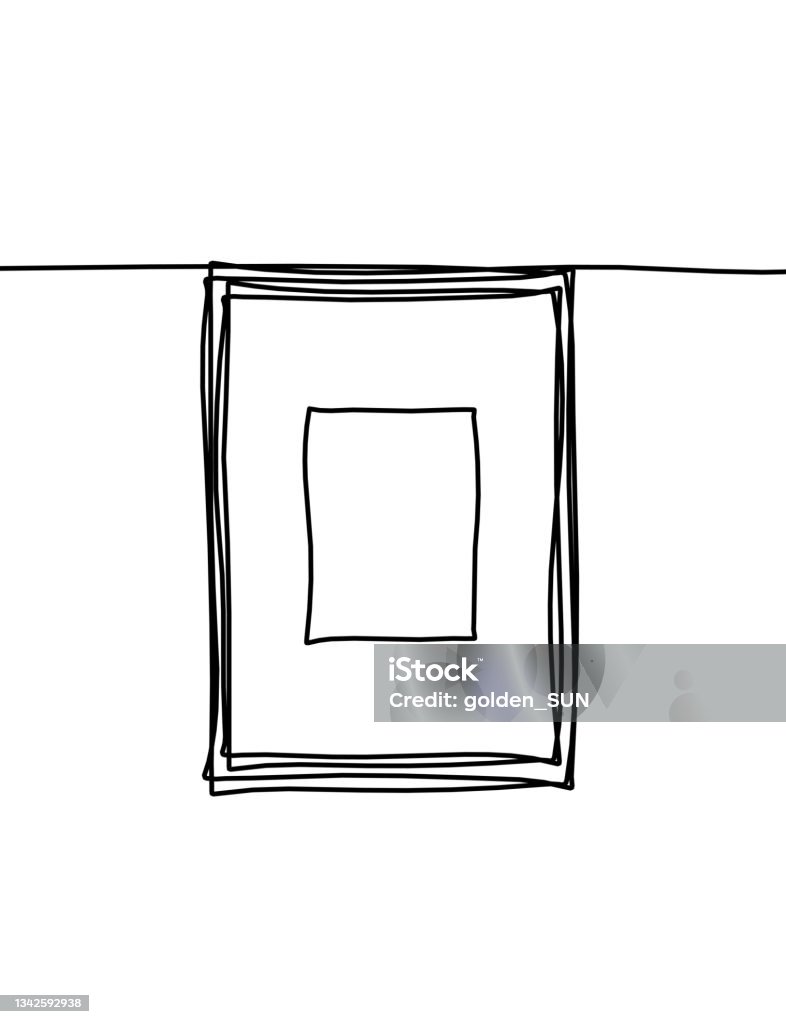 Abstract Frame Drawing Abstract Frame For Picture As Line Drawing On White As Background Stock ...