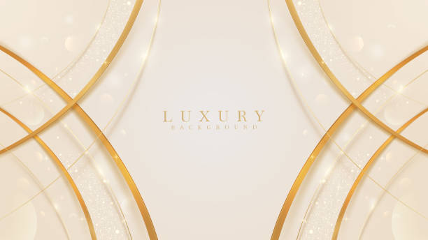 istock Luxury golden curve line background, Certificate backdrop, Modern cover design. invitation card template concept. Vector illustration. 1342597341