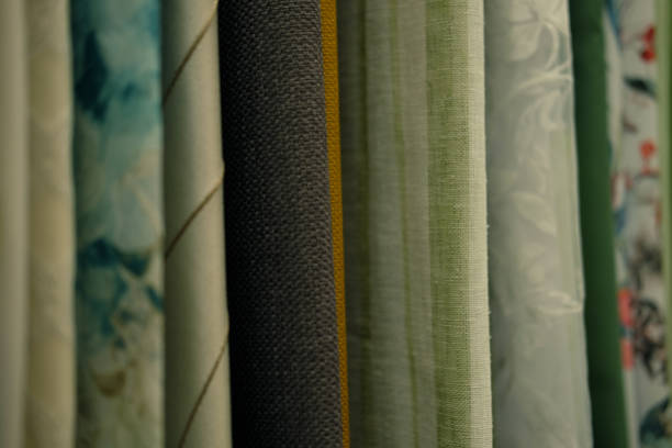 istock Rolls of fabric and textiles in store 1342606531