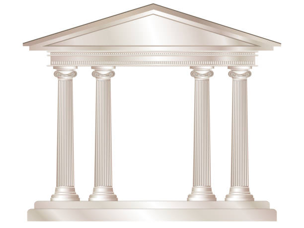 ilustraciones, imágenes clip art, dibujos animados e iconos de stock de templo clásico - column greek culture roman architecture