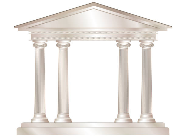 классический храм - temple classical greek greek culture architecture stock illustrations