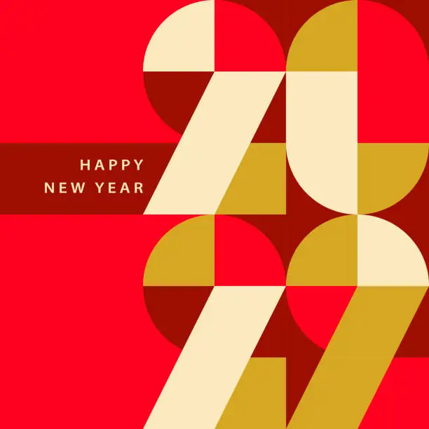 Vector illustration of 2022 New Year Typography