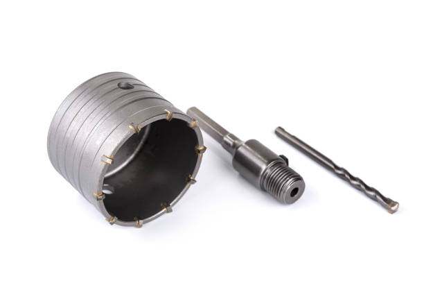 istock Concrete hole saw cutter on a white 1342618494
