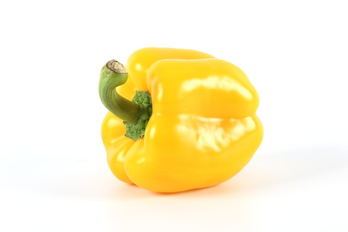 Yellow bell pepper on white background