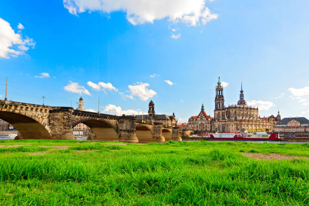 Old Town of Dresden in Summer, Germany Old Town of Dresden in Summer, Germany elbe valley stock pictures, royalty-free photos & images