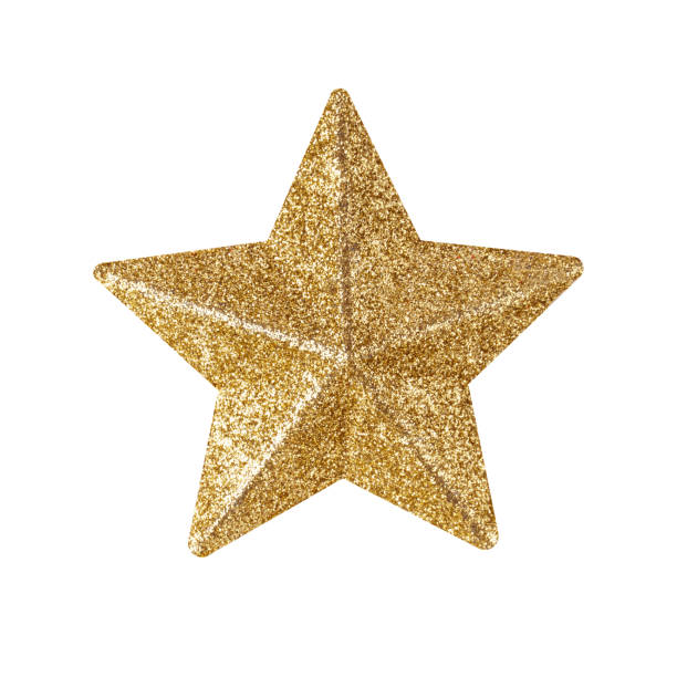 istock Gold Christmas star isolated over a white background 1342623682