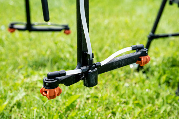 istock Professional agriculture drone on the green field 1342624838