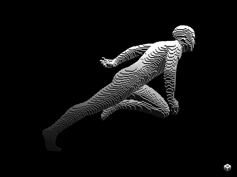 Running Man Constructing From Cubes Marathon Runner Human Body Model ...