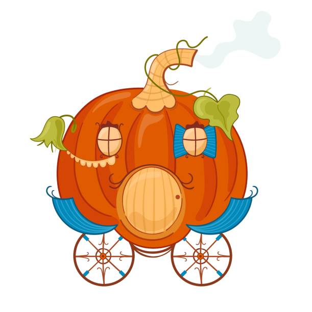 istock Vector illustration pumpkin orange fairytale carriage. Flat style 1342628860